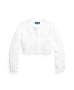 Toddler Girls Pointelle-Knit Cropped Cardigan