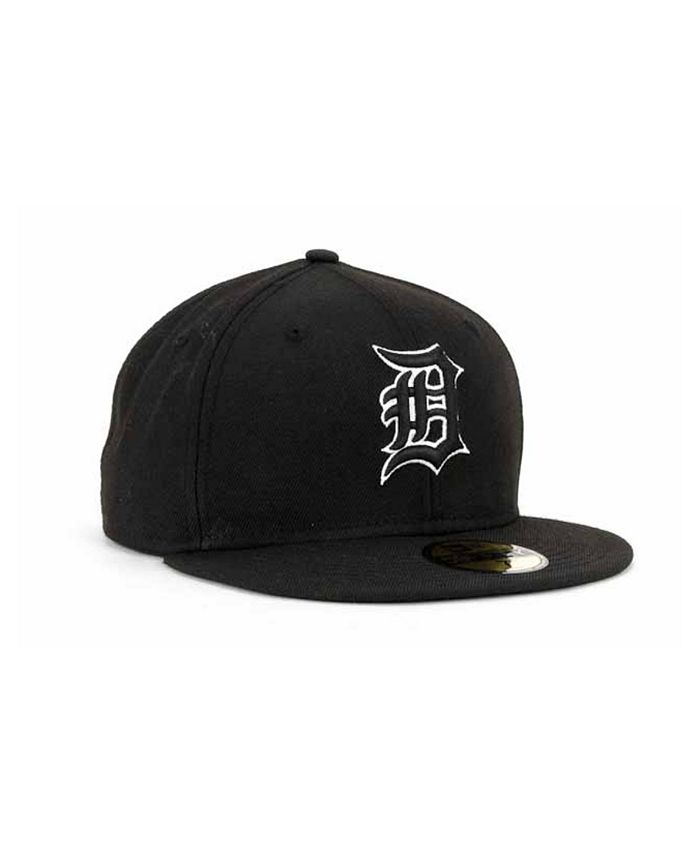 New Era Detroit Tigers Black and White Fashion 59FIFTY Cap - Macy's