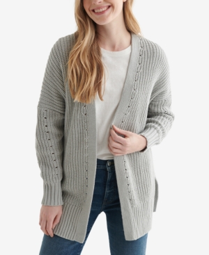 Women's Textured Open-Front Cardigan