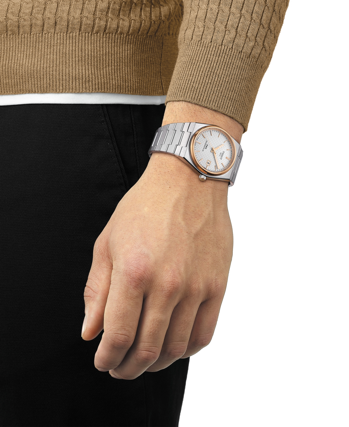 Shop Tissot Men's Swiss Automatic Prx Powermatic 80 Stainless Steel Bracelet Watch 40mm In White