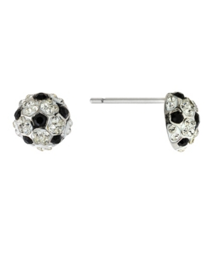 Giani Bernini Crystal Pave Soccer Ball Stud Earrings In Sterling Silver