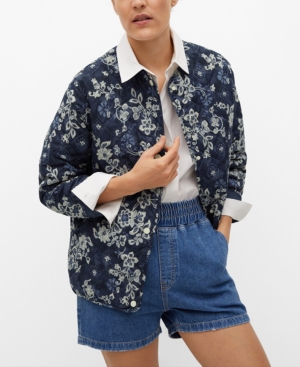 Mango Printed Quilted Jacket
