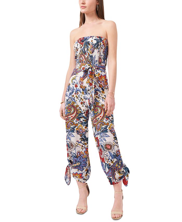 strapless wide leg jumpsuit