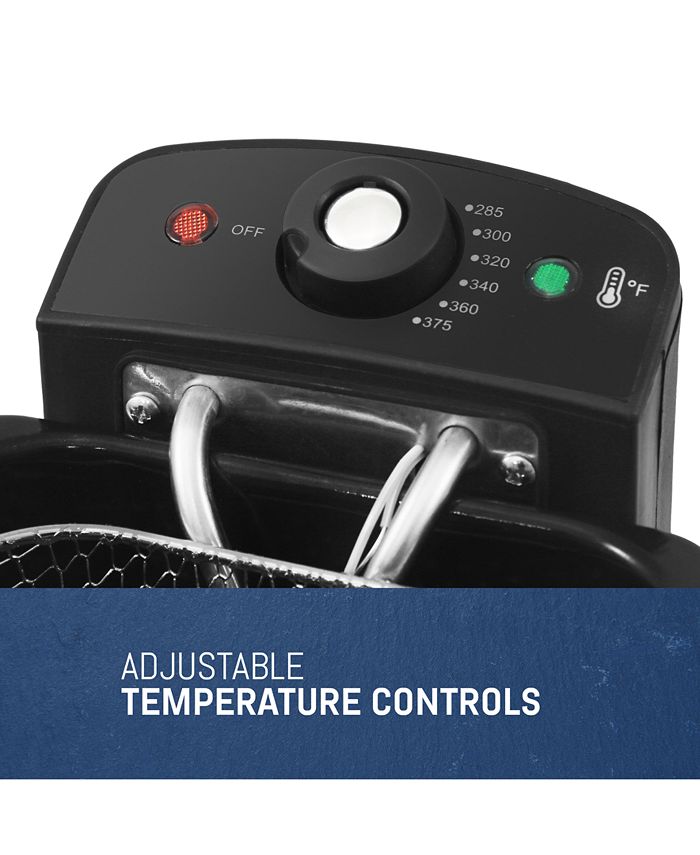 Elite Gourmet 1.6 Qt Deep Fryer with Adjustable Temperature Control and