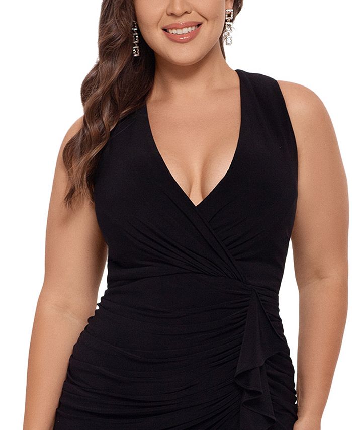 betsy and adam v neck gown
