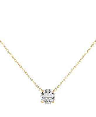 by Adina Eden - 14K Gold Plated over Sterling Silver Cubic Zirconia Solitaire Necklace