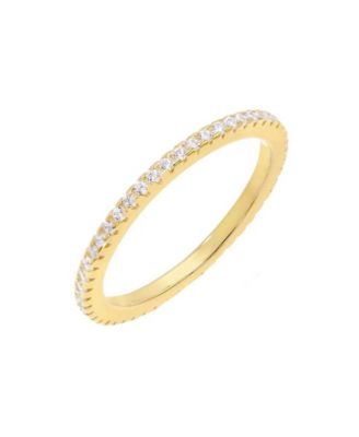 by Adina Eden - Cubic Zirconia Thin Eternity Band in Sterling Silver or 14K Gold Plated