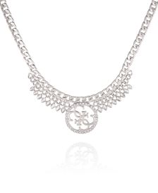 Silver-tone And Crystal Quatro G Statement Neck