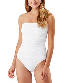Pearl Bandeau Tummy-Control One-Piece Swimsuit