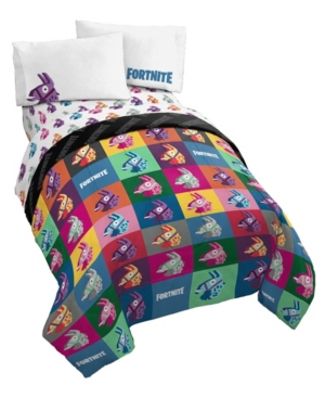 Fortnite Llama Warhol 4 Piece Bed Set, Twin Bedding In Multi-color