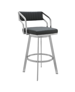 ARMEN LIVING SCRANTON SWIVEL MODERN METAL AND FAUX LEATHER BAR AND COUNTER STOOL 