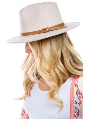 Women's Faux Leather Knotted Band Wool Blend Felt Hat