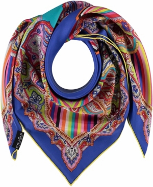 V Fraas Women's Kaleidoscope Square Scarf In Royal
