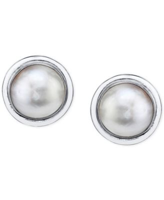 Macy's Cultured Mabé Pearl (11mm) Stud Earrings in Sterling Silver