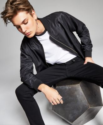 And Now This - Men's Regular-Fit Faux-Leather Bomber Jacket