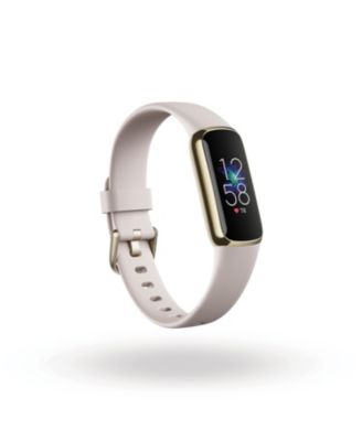 Fitbit Luxe Fitness Tracker in Soft Gold with Lunar White Wrist Band Macy s