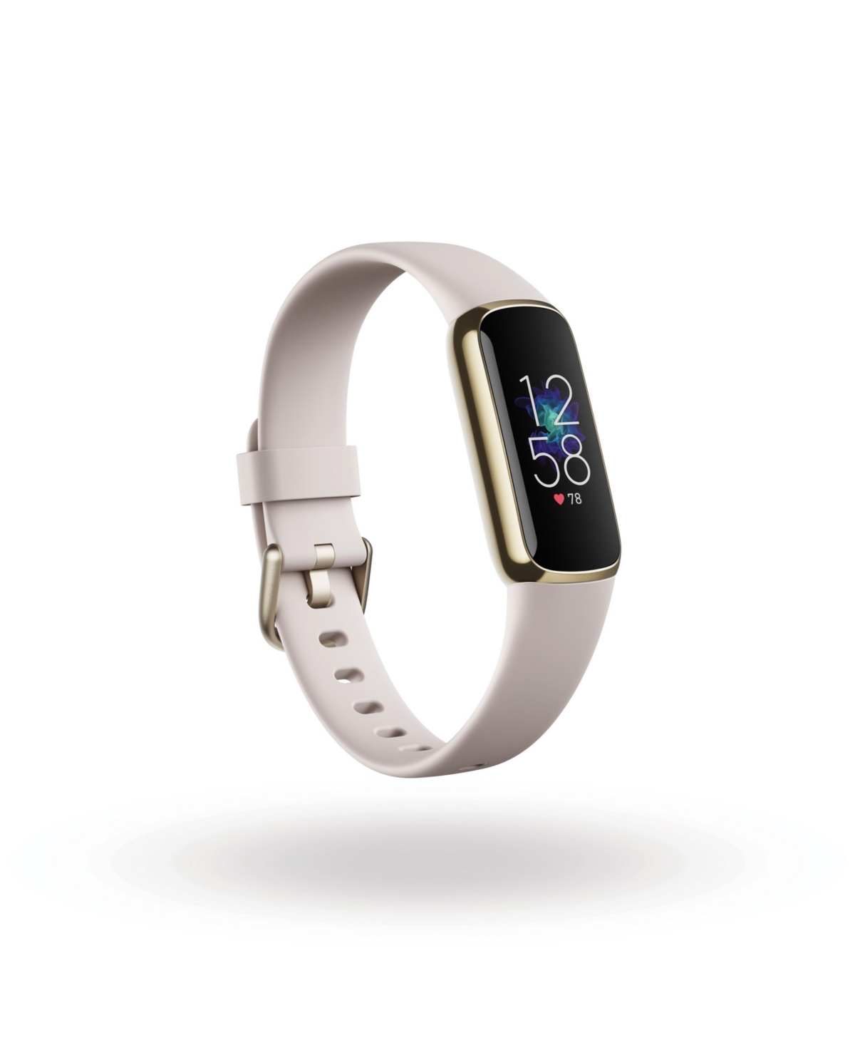 Fitbit Luxe Fitness Tracker in Soft Gold with Lunar White Wrist Band