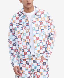 Tommy Hilfiger Men's Space Jam: A New Legacy x Tommy Jeans Checkerboard Trucker Jacket