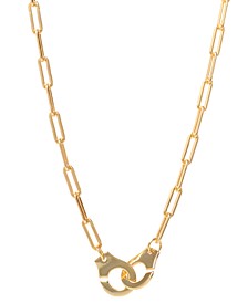 Handcuff Paperclip Link Pendant Necklace in 18k Gold-Plated Sterling Silver, 16" + 2" extender, Created for Macy's