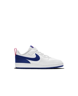 Nike Kids' Little Boys Court Borough Low 2 Casual Sneakers From Finish Line In White/deep Royal-university Red