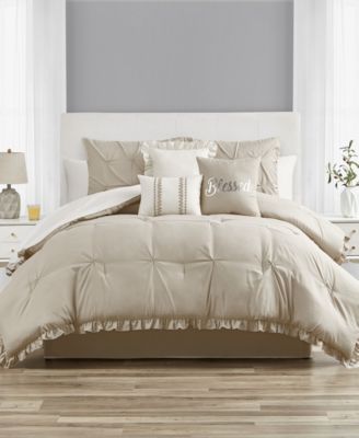 Photo 1 of QUEEN SIZE Ruffled California 7-Pc. Comforter Set Collection
Includes: comforter, 2 standard pillow shams, 3 decorative pillows and bedskirt