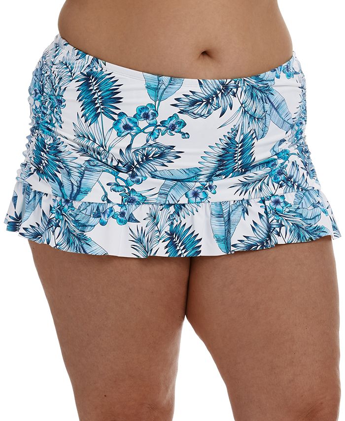 La Blanca Plus Size Tranquility Palm Skirted Swim Bottoms Macy's