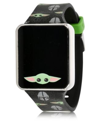 Star Wars Kid's Baby Yoda Touch Screen Black Silicone Strap LED Watch, 36mm x 33 mm