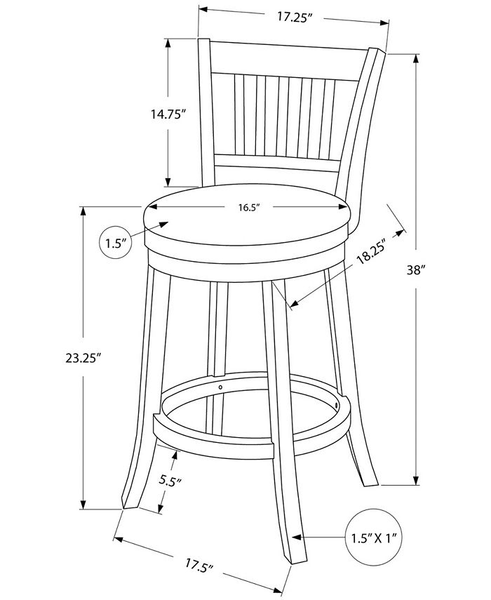 Monarch Specialties Counter Height Stool with Swivel, Set of 2 Macy's
