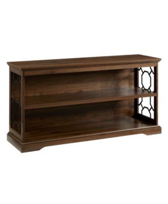 Walker Edison Lateral Bookshelf with Decorative Metal Sides