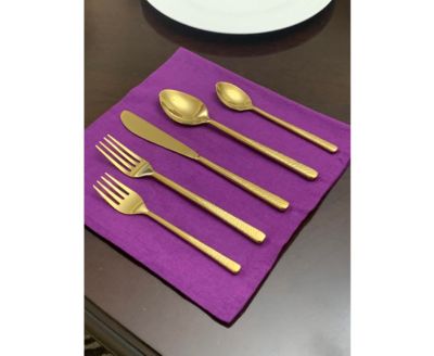 20 Piece Gold Flatware Set, Service for 4