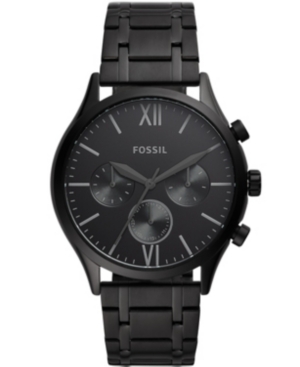Shop Fossil Men's Fenmore Multifunction Black Bracelet Watch 44mm