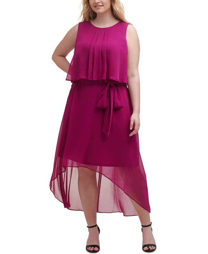 Jessica Howard Plus Size Tie Waist Popover Dress Macy s