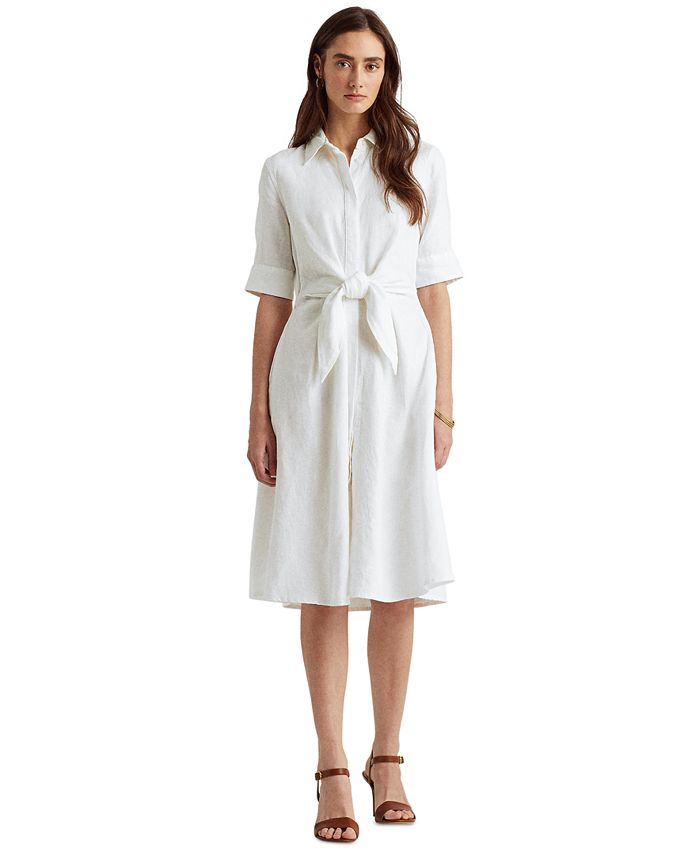 Lauren Ralph Lauren Linen Fit & Flare Shirtdress & Reviews - Dresses ...