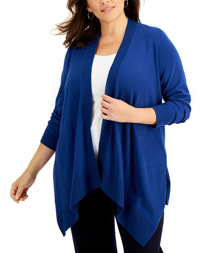 JM Collection Plus Size Open-Front Cardigan, Created for Macy's ...