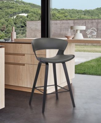 Jagger Modern Wood and Faux Leather Counter Height Bar Stool