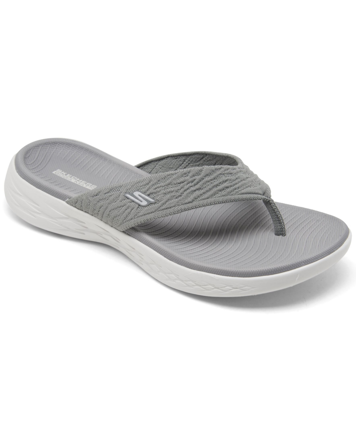 Shop Skechers Women's On The Go 600 Sunny Athletic Flip Flop Thong Sandals From Finish Line In Gray
