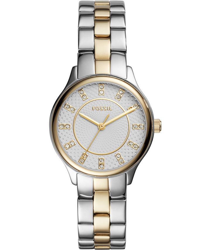 Fossil Women's Modern Sophisticate Three Hand Two Tone Stainless Steel ...