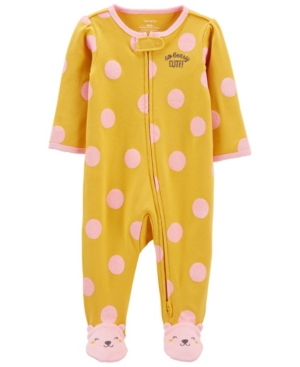 Baby Girls Polka Dot 2-Way Zip Cotton Sleep Play