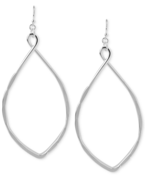image of Robert Lee Morris Soho Silver-Tone Large Oval Drop Earrings