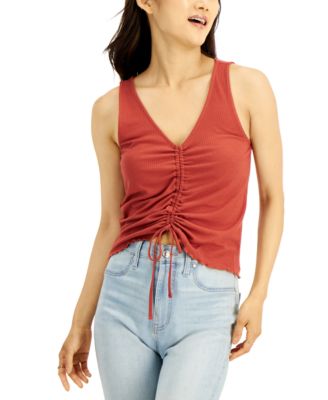 Pink Rose - Juniors' Cinch-Front Tank Top