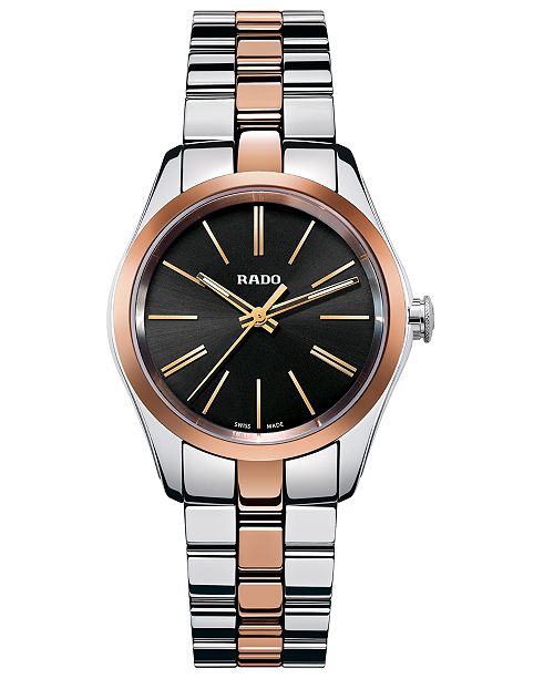 Rado Women S Swiss Hyperchrome Rose Gold Tone Ceramos And Stainless Steel Bracelet Watch 31mm R32976152 Reviews All Fine Jewelry Jewelry Watches Macy S