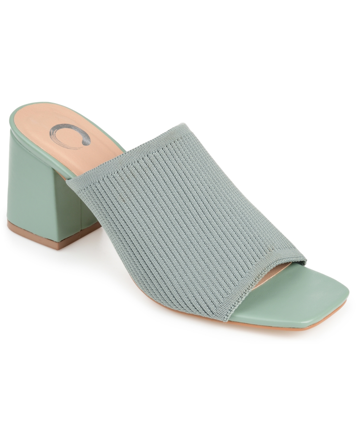 Shop Journee Collection Women's Lorenna Block Heel Slide Sandals In Sage
