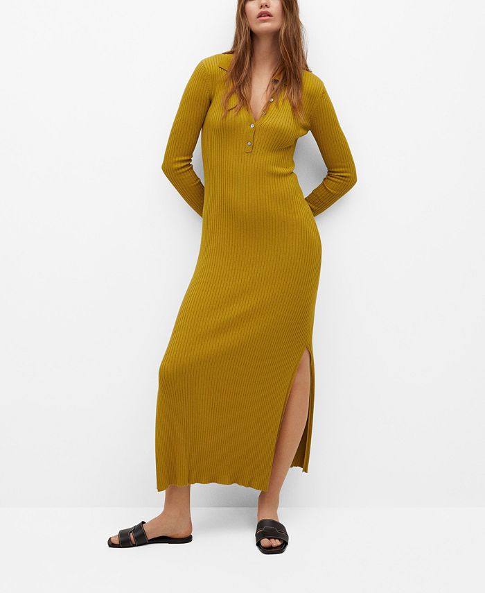 MANGO Ribbed Long Dress Macy's