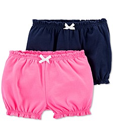 Baby Girls 2-Pk. Cotton Bubble Shorts