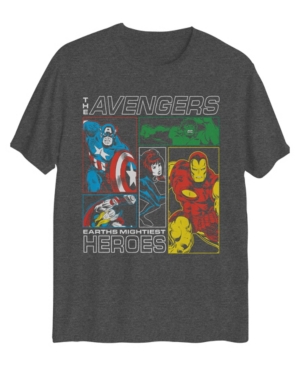 Big Boys Avengers Hero's Boxes Short Sleeve Graphic T-shirt