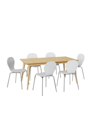 Sampat 7-Piece Modern Dining Table and Dining Chairs Set