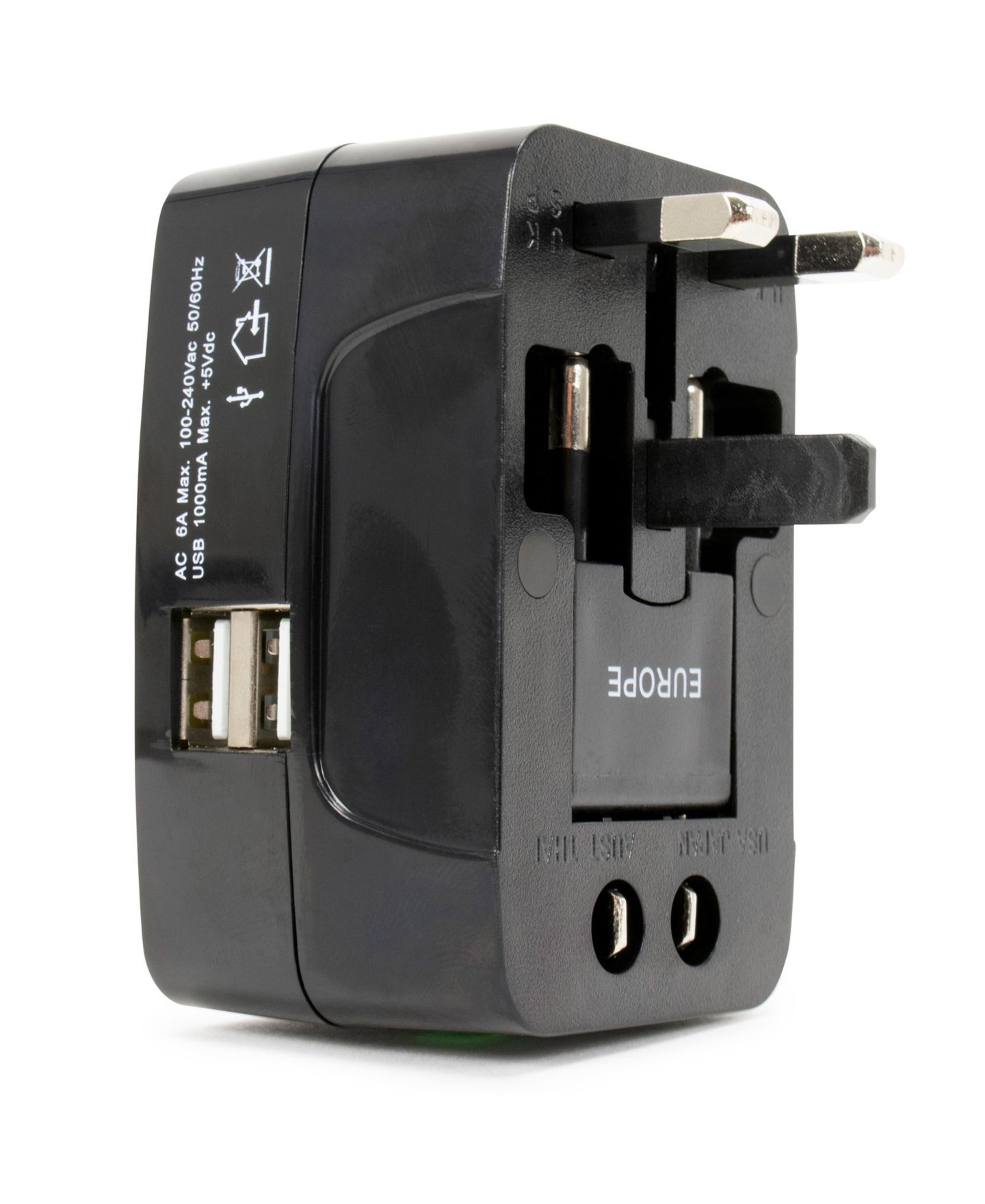 Сумка Miami CarryOn International Travel Adapter with Two USB Ports, цвет: Чёрный — фото 3