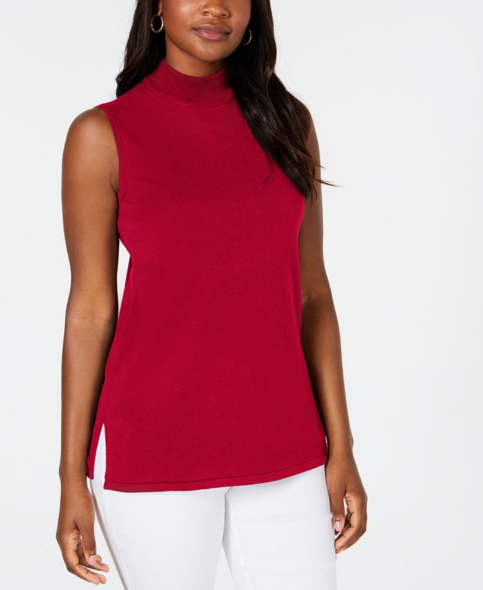 JM Collection Women's Sleeveless Mock-Turtleneck Sweater, Created for  Macy's - Macy's