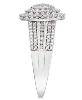 Diamond Cluster Ring (1 ct. t.w.) in 14k White or Yellow Gold