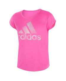 Big Girls Short Sleeve AEROREADY Scoop Neck Poly Tee